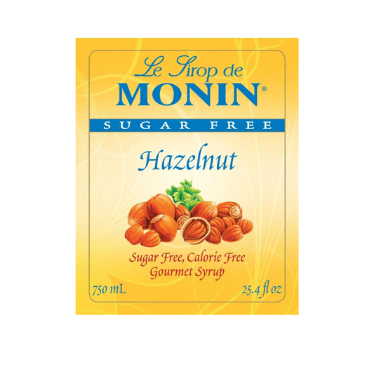 MONIN SUGAR FREE HAZELNUT SYRUP - 1L PLASTIC BOTTLE