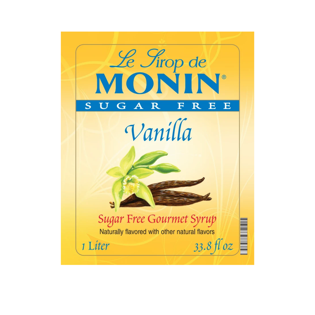 MONIN SUGAR FREE VANILLA SYRUP - 1L PLASTIC BOTTLE