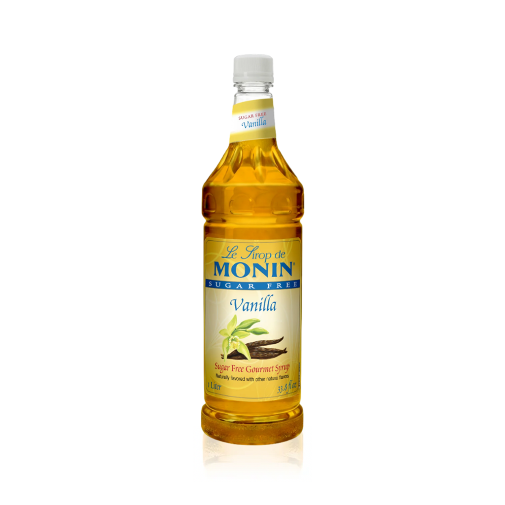 MONIN SUGAR FREE VANILLA SYRUP - 1L PLASTIC BOTTLE