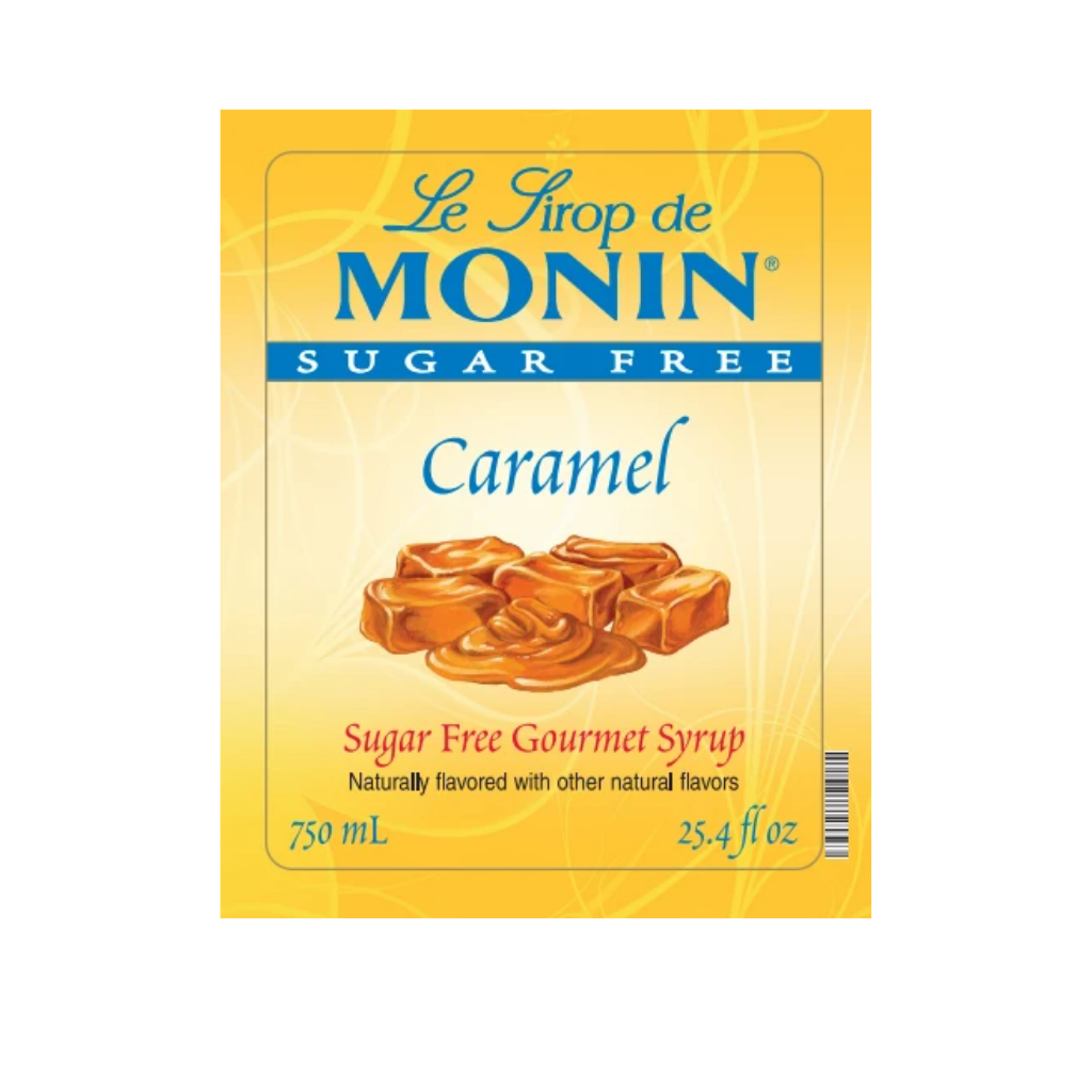 MONIN SUGAR FREE CARAMEL SYRUP - 1L PLASTIC BOTTLE