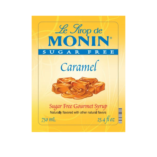 MONIN SUGAR FREE CARAMEL SYRUP - 1L PLASTIC BOTTLE