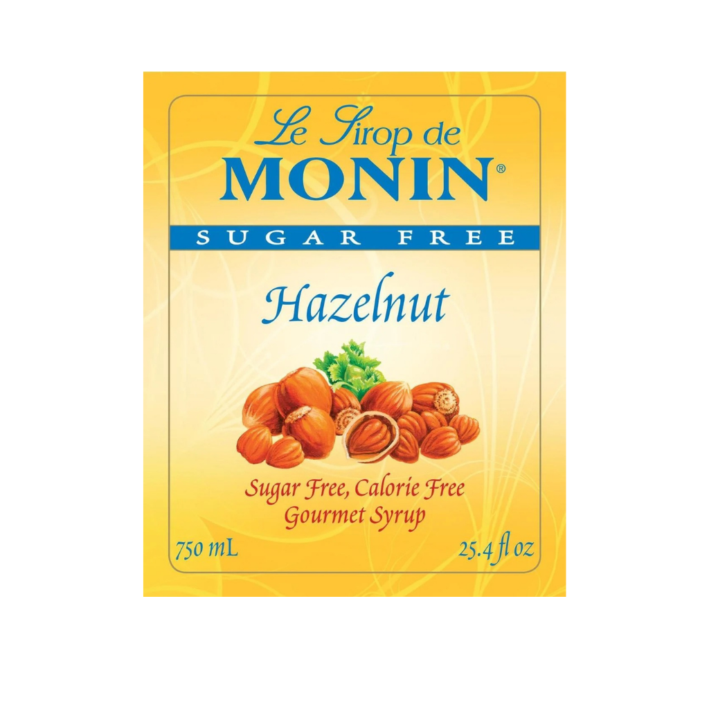 MONIN SUGAR FREE HAZELNUT SYRUP - 1L PLASTIC BOTTLE