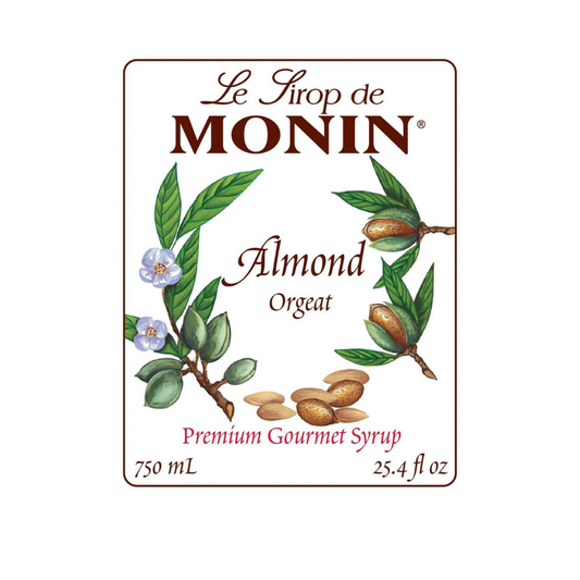 MONIN ALMOND (ORGEAT) SYRUP - 750 ML GLASS BOTTLE