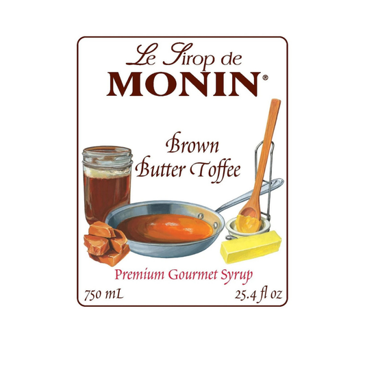 MONIN BROWN BUTTER TOFFEE SYRUP - 750 ML GLASS BOTTLE
