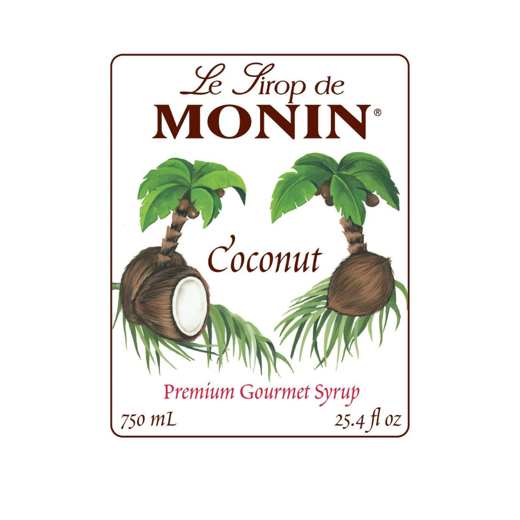 MONIN COCONUT SYRUP - 750 ML GLASS BOTTLE