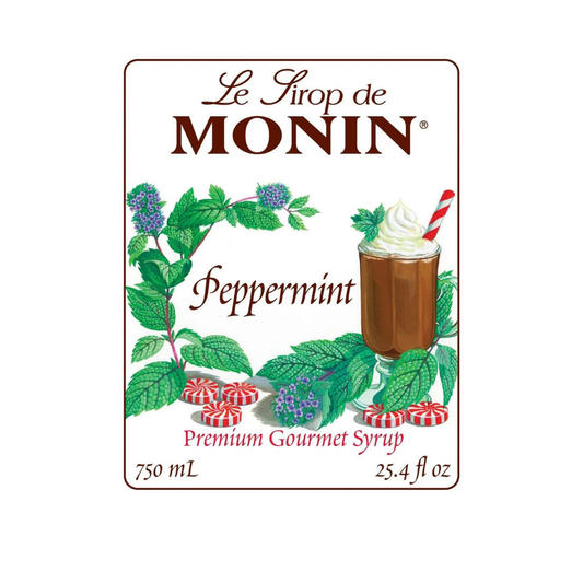 MONIN PEPPERMINT SYRUP - 750 ML GLASS BOTTLE