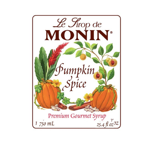 MONIN PUMPKIN SPICE SYRUP - 750 ML GLASS BOTTLE