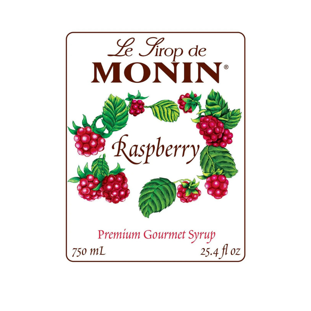 MONIN RASPBERRY SYRUP - 750 ML GLASS BOTTLE
