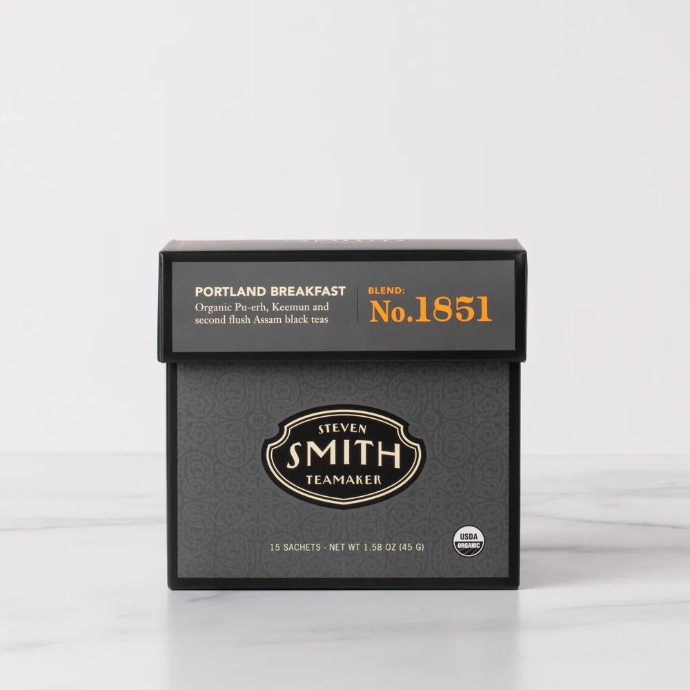 PORTLAND BREAKFAST SMITH TEA NO.1851 ORGANIC BLACK TEA BLEND - 15 SACHETS