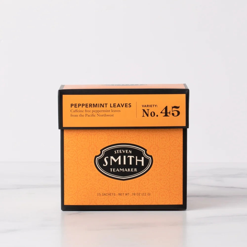 PEPPERMINT LEAVES SMITH TEA NO.45 CAFFEINE-FREE HERBAL VARIETY - 15 SACHETS