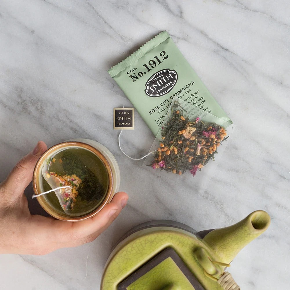 ROSE CITY GENMAICHA SMITH TEA NO.1912 ROASTED RICE GREEN TEA BLEND - 15 SACHETS